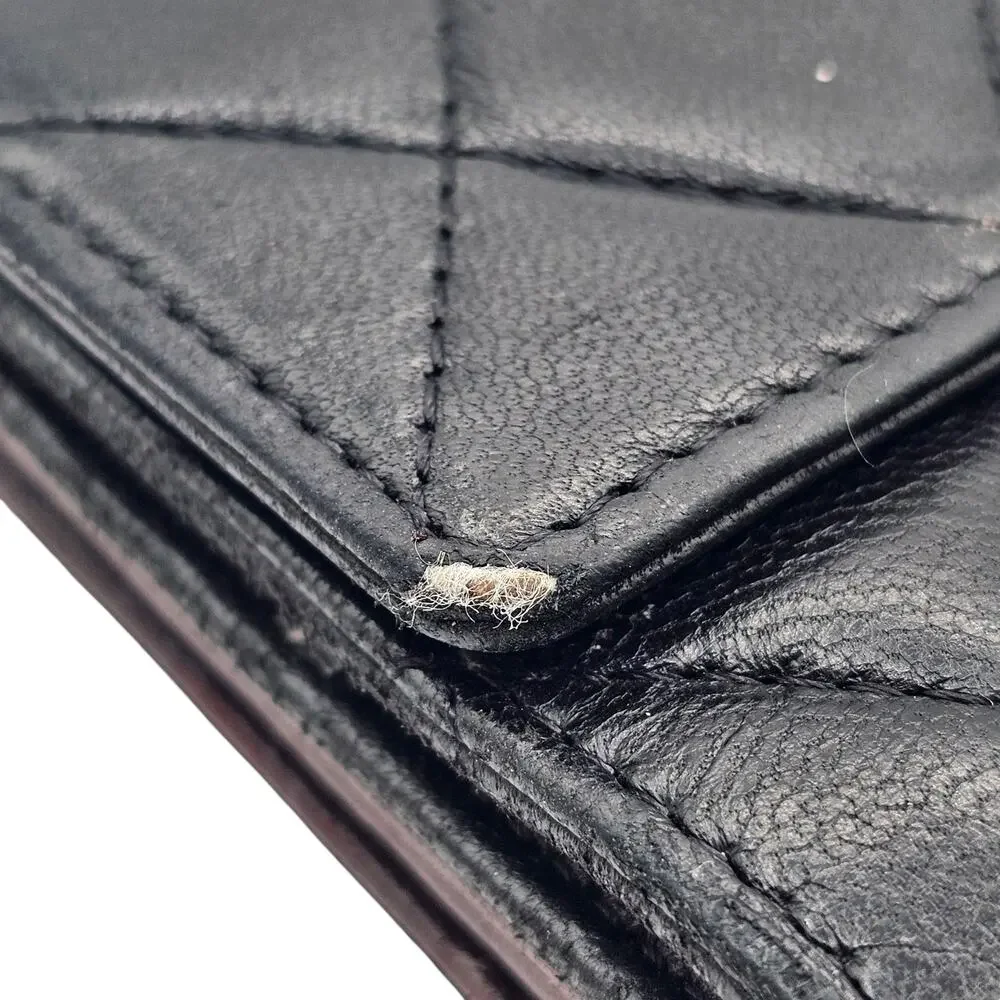 Chanel Classic Quilted Lambskin Leather Flap Long Wallet - Black